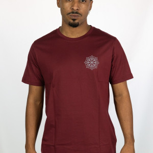 T-shirt Mandala Cosmic Alignment Μπορντό
