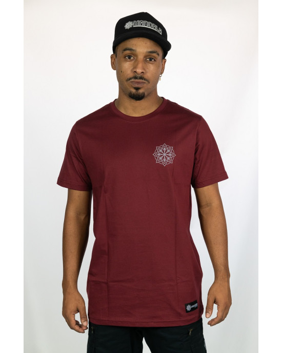 T-shirt Mandala Cosmic Alignment Μπορντό