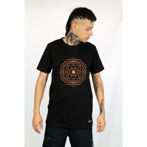 T-shirt Mandala Cosmic Balance Μαύρο