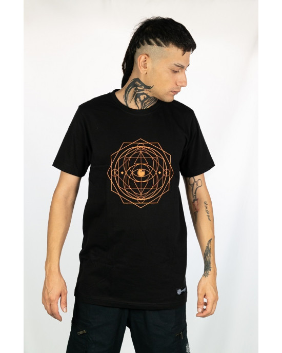 T-shirt Mandala Cosmic Balance Μαύρο