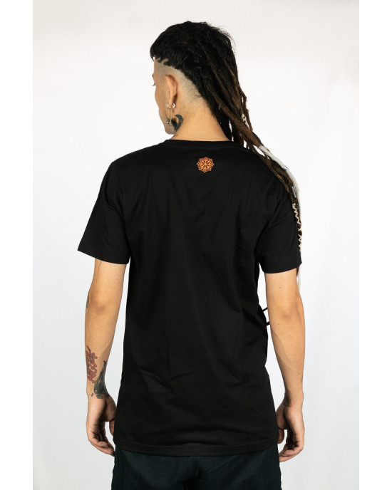 T-shirt Mandala Cosmic Balance Μαύρο