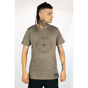 T-shirt Mandala Cosmic Balance Ανοιχτό Καφέ