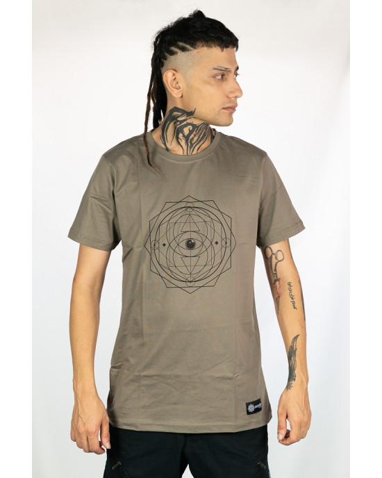 T-shirt Mandala Cosmic Balance Ανοιχτό Καφέ