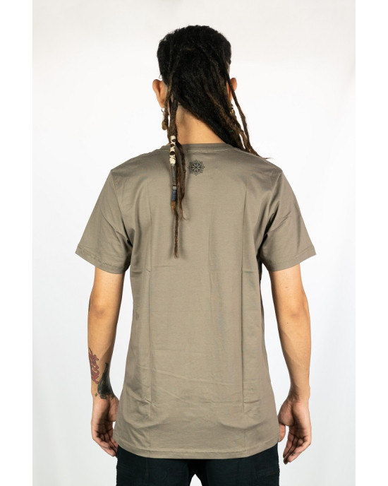 T-shirt Mandala Cosmic Balance Ανοιχτό Καφέ