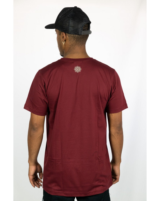 T-shirt Mandala Cosmic Balance Μπορντό