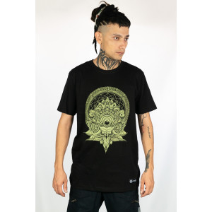 T-shirt Mandala Eye of Dharma Μαύρο