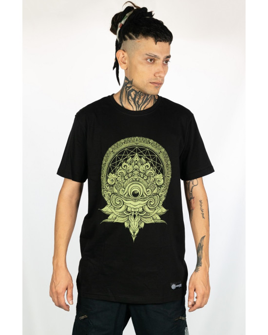 T-shirt Mandala Eye of Dharma Μαύρο