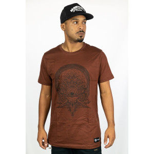 T-Shirt Mandala Eye of Dharma Καφέ