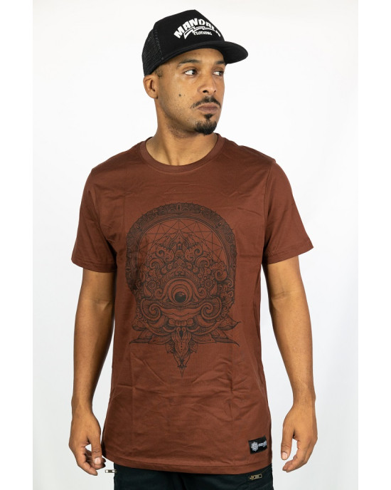 T-Shirt Mandala Eye of Dharma Καφέ