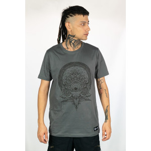 T-shirt Mandala Eye of Dharma Σκούρο Γκρι