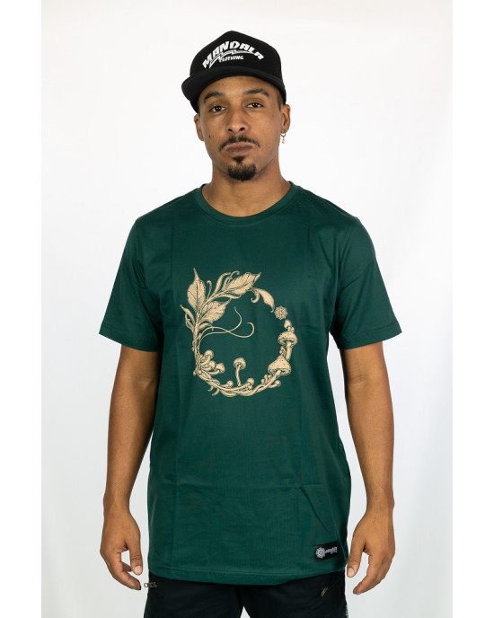 T-shirt Mandala Forest Ritual Σκούρο Πράσινο
