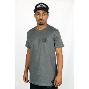 T-Shirt Mandala Fractal Flame Σκούρο Γκρι