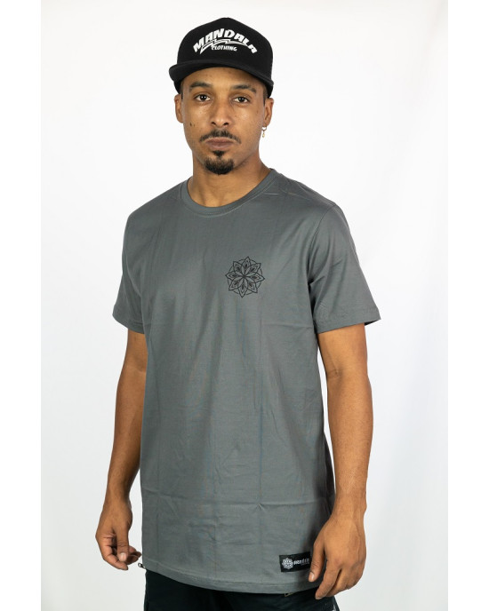 T-Shirt Mandala Fractal Flame Σκούρο Γκρι