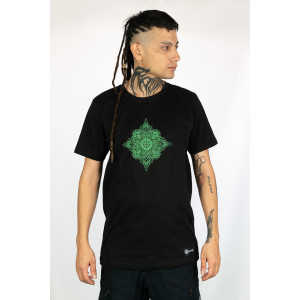 T-Shirt Mandala Geometric Flow Μαύρο