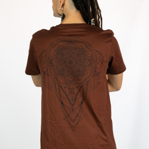 T-Shirt Mandala Geometric Flow Καφέ