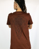 T-Shirt Mandala Geometric Flow Καφέ