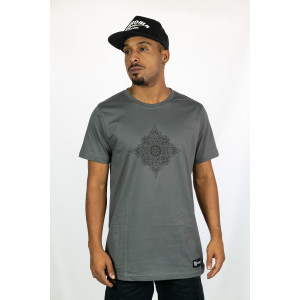 T-Shirt Mandala Geometric Flow Σκούρο Γκρι