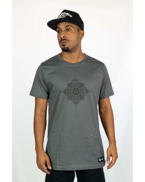 T-Shirt Mandala Geometric Flow Σκούρο Γκρι