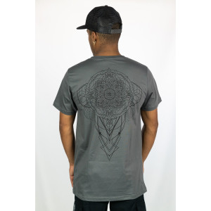 T-Shirt Mandala Geometric Flow Σκούρο Γκρι