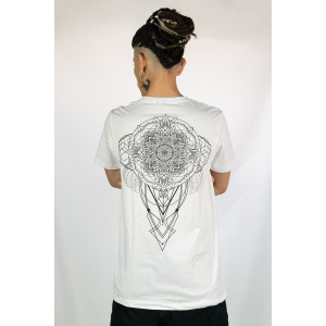 T-shirt Mandala Geometric Flow Λευκό