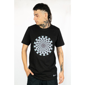 T-Shirt Mandala Hypnotic Aqua Μαύρο