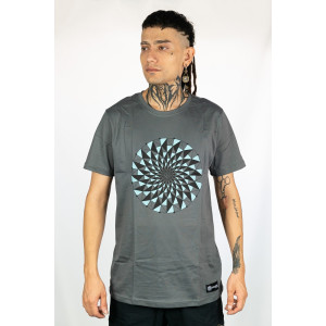 T-Shirt Mandala Hypnotic Aqua Γκρι