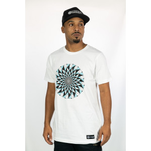 T-Shirt Mandala Hypnotic Aqua Λευκό