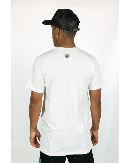 T-Shirt Mandala Hypnotic Aqua Λευκό