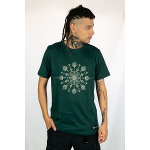 T-Shirt Mandala Lotus Harmony Σκούρο Πράσινο