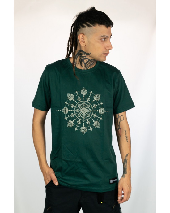 T-Shirt Mandala Lotus Harmony Σκούρο Πράσινο
