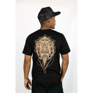 T-shirt Mandala Lotus Vision Μαύρο
