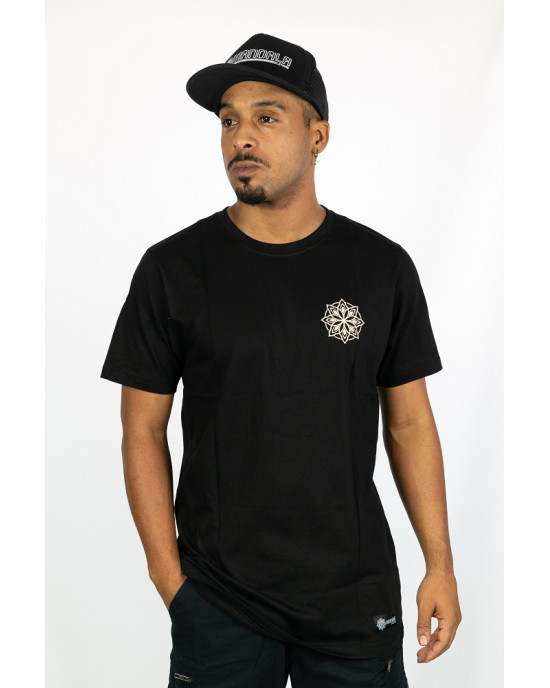 T-shirt Mandala Lotus Vision Μαύρο