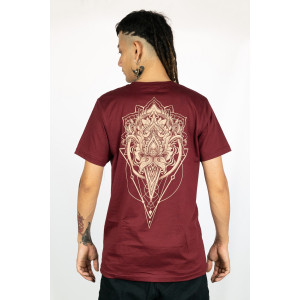 T-shirt Mandala Lotus Vision Μπορντό