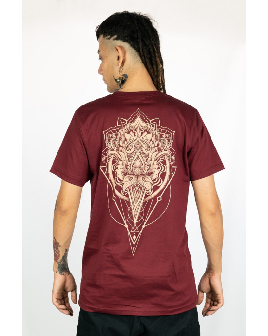 T-shirt Mandala Lotus Vision Μπορντό