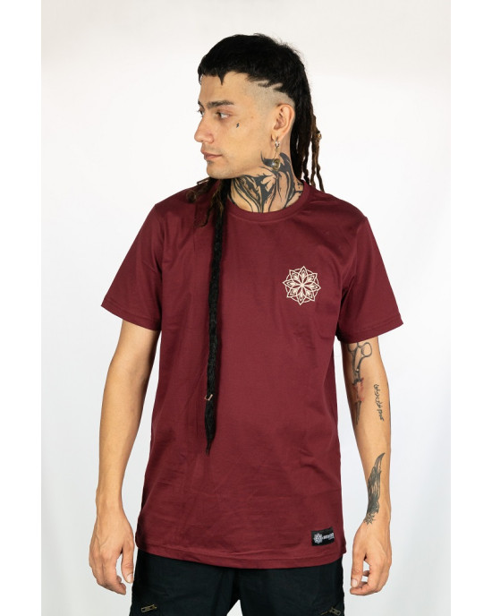 T-shirt Mandala Lotus Vision Μπορντό