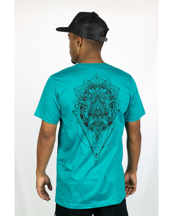 T-shirt Mandala Lotus Vision Τιρκουάζ