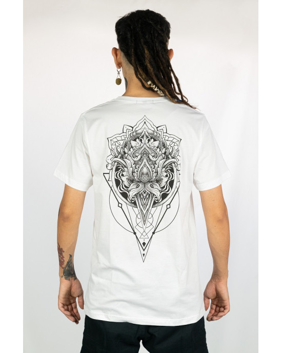 T-shirt Mandala Lotus Vision Λευκό
