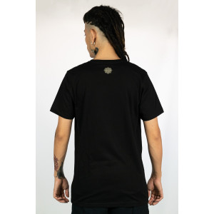 T-shirt Mandala Psybug Shroom Fusion Μαύρο