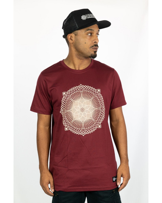 T-shirt Mandala Radiance Μπορντό