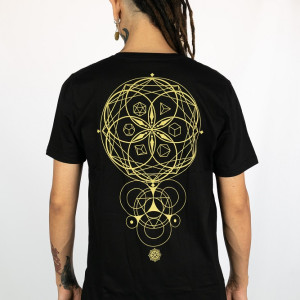 T-Shirt Mandala Sacred Elements Μαύρο