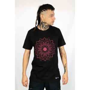 T-Shirt Mandala Solar Bloom Μαύρο