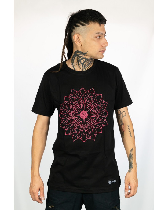 T-Shirt Mandala Solar Bloom Μαύρο