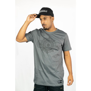 T-shirt Mandala Solar Σκούρο Γκρι