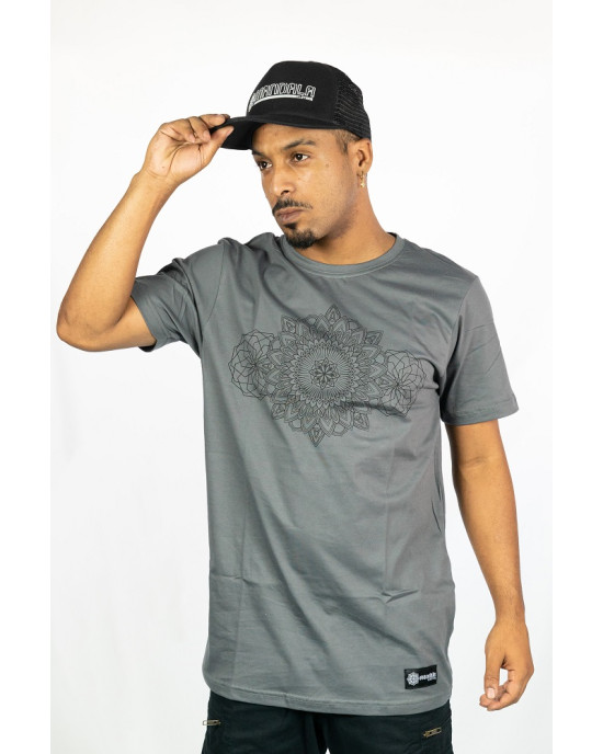 T-shirt Mandala Solar Σκούρο Γκρι