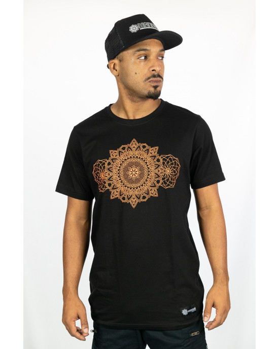 T-shirt Mandala Solar Μαύρο