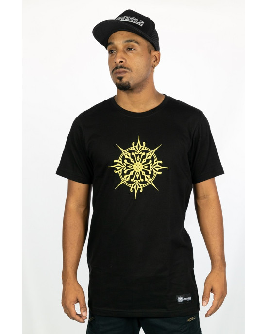 T-shirt Mandala Solar Sigil Μαύρο