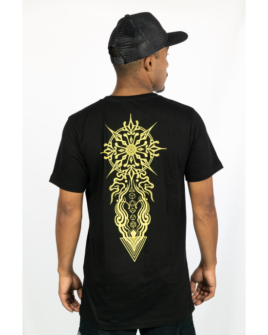 T-shirt Mandala Solar Sigil Μαύρο