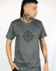 T-shirt Mandala Solar Sigil Γκρι Σκούρο
