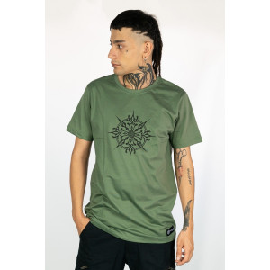 T-shirt Mandala Solar Sigil Χακί
