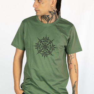 T-shirt Mandala Solar Sigil Χακί
